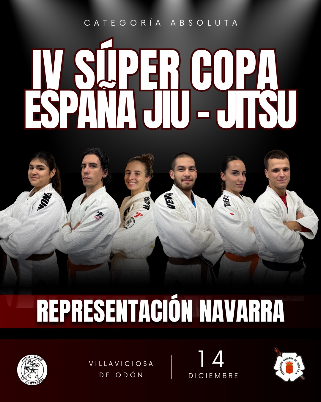 5 Navarros en la Supercopa de España de Jiu-Jitsu Absoluto de Madrid.  14-12-25